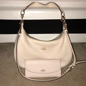 Leather Coach crossbody purse & matching wallet